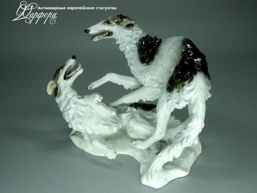 Купить фарфоровые статуэтки Rosenthal, Играющие борзые, Германия